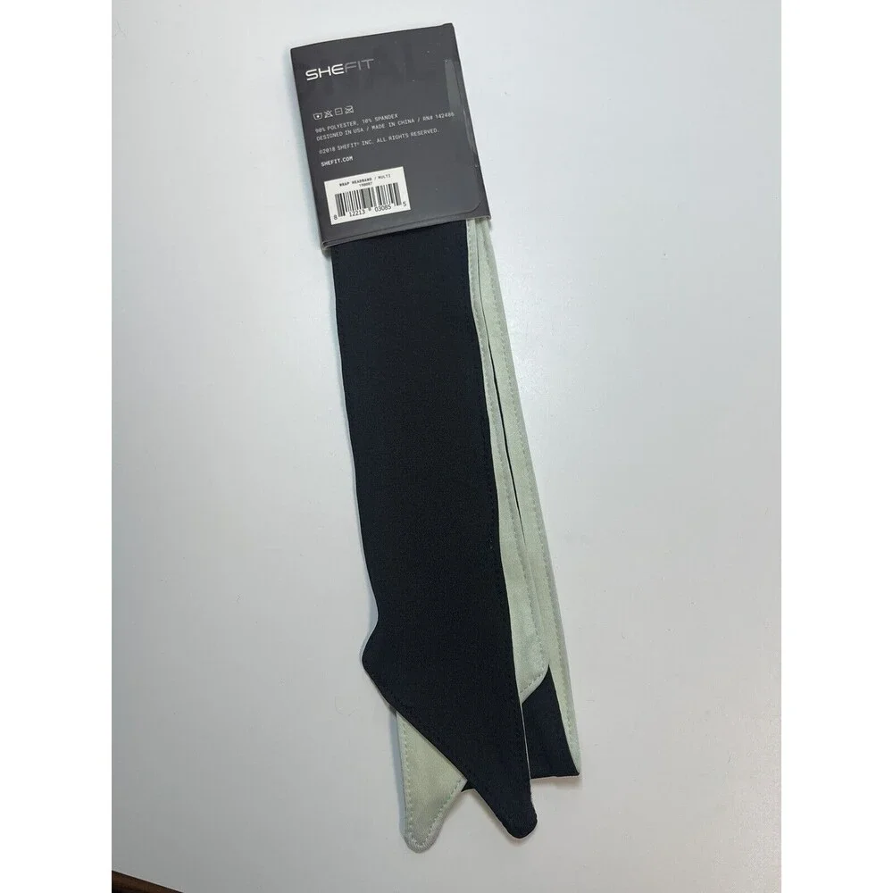 SHEFIT Wrap Headband In Black & Mint New